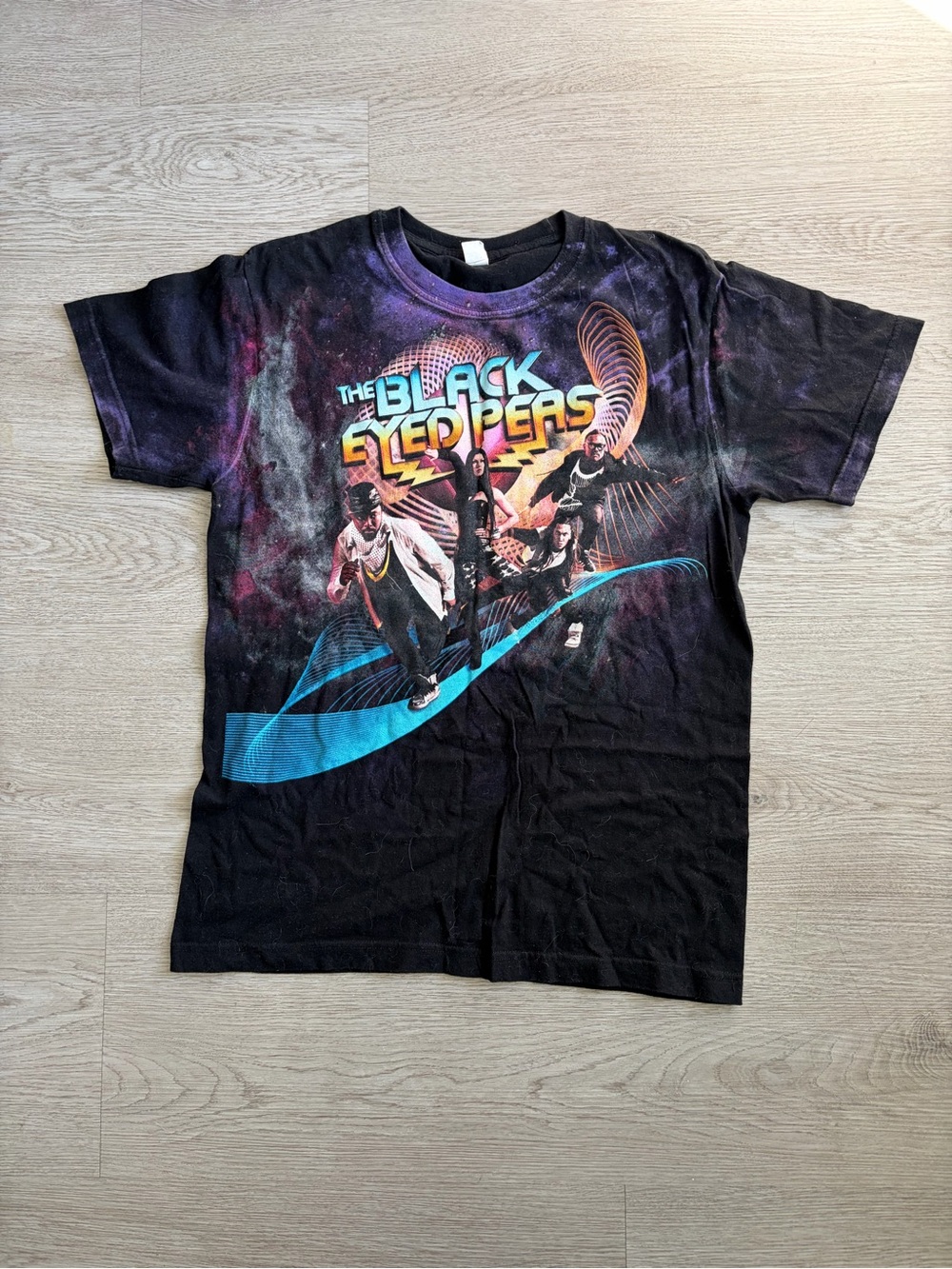 The Black Eyed Peas 2010 Graphic Band Tee - Black with Teal & Purple